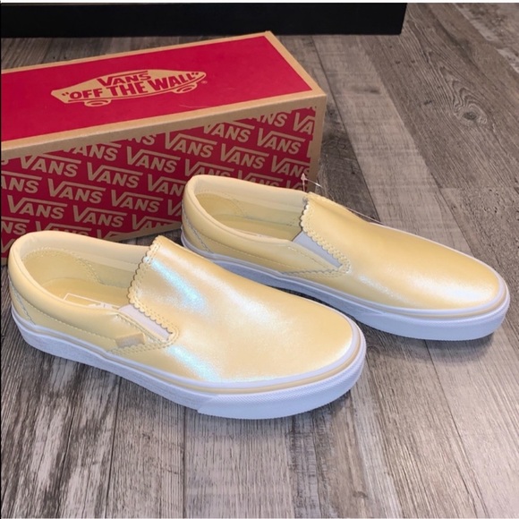 Vans Shoes - Vans gold pearl suede slip on shoes